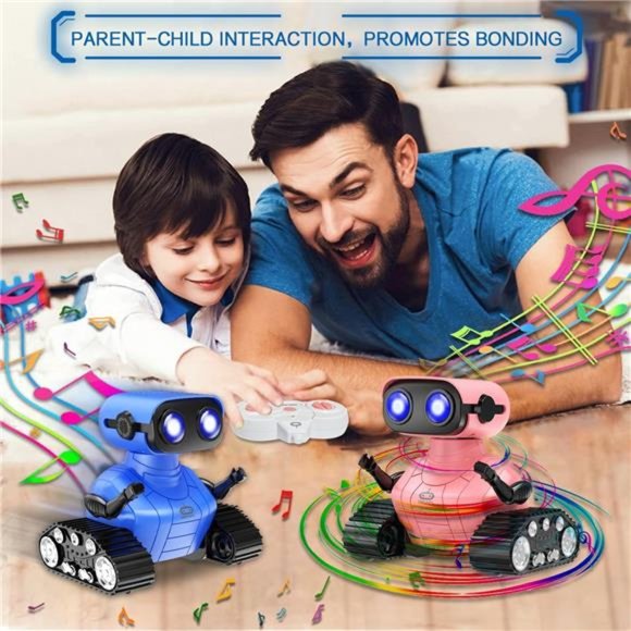 Rechargeable Remote Control Robot Toys with Music and LED Eyes (Blue) For Kids - Picture 6 of 6